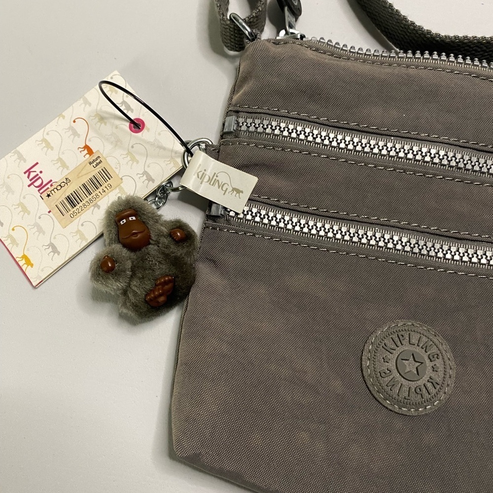 Kipling Alvar NWT small crossbody celo gray concert event essentials travel - Picture 2 of 9